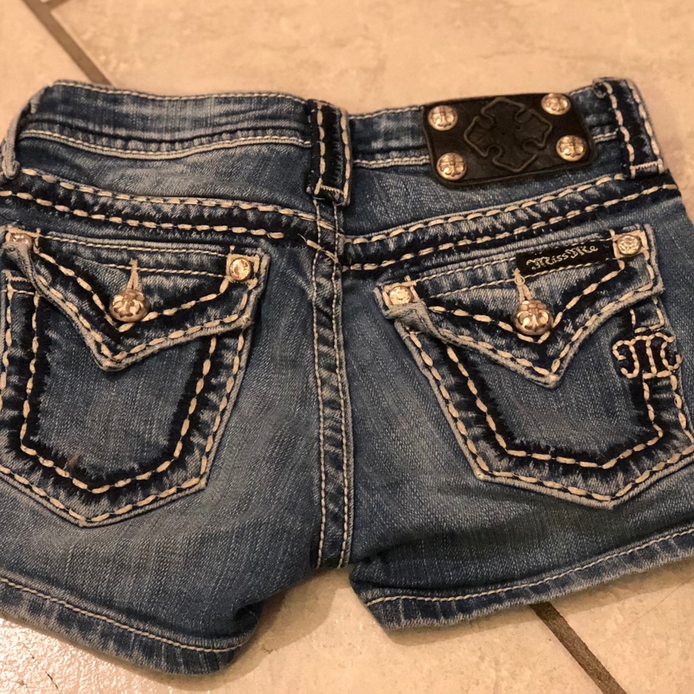 Girls kids size 10 miss me shorts bling denim